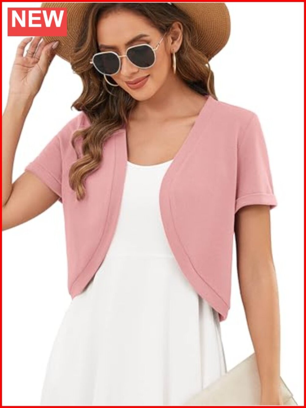 Women's Short Sleeve Knit Shrug Cardigan Lightweight Summer Coverup